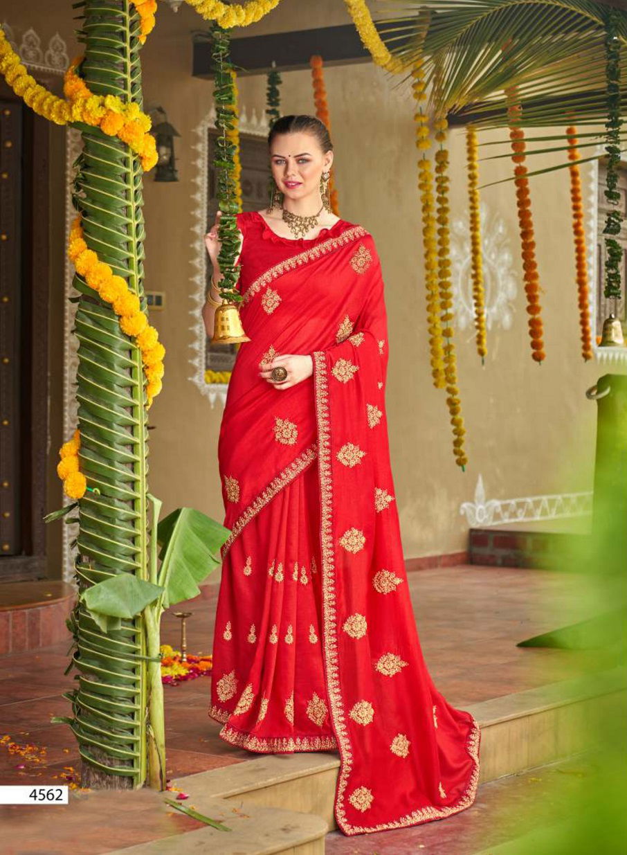 Kalista Euro 4 Fancy Designer Festive Wear Vichitra Silk Saree Collection